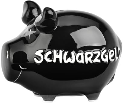 KCG Sparschwein Schwarzgeld klein | Keramik Sparschwein, Geldgeschenk zum Geburtstag, 10027112
