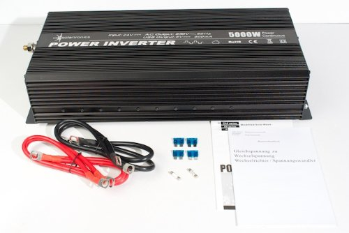 SOLARTRONICS NM5000 Spannungswandler 24V 230V modifizierter Sinus 5000W - 10000W Spitzenleistung - Wechselrichter 24V auf 230V Stromwandler mit Schuko-& USB Anschluss Solar Inverter Umwandler