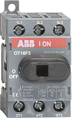 ABB OT Trennschalter 3-polig DIN-Hutschiene 125A 560 kW Schwarz IP20 3-phasig