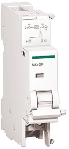 Schneider Electric a9 N26969 Trigger for BP with Opening MNX, White, Fixed, 82.5 mm Height x 18 mm Width x 68 mm depth, 230 Vac, 50/60 Hz, White