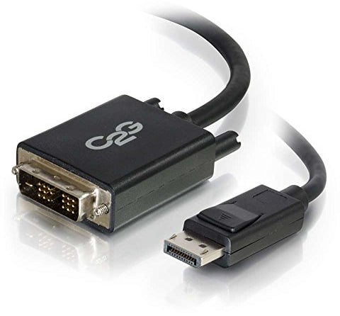 C2G Cable adaptador DisplayPort macho a DVI-D Single Link macho de 2 m, negro - Adaptadores de cable de vídeo (negro, 2 m, DisplayPort, DVI-D, 1920 x 1200 Pixeles, Negro, Macho/Macho)