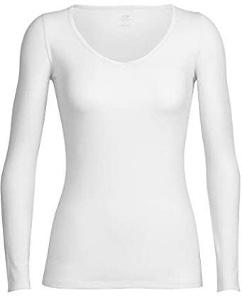 Icebreaker Damen Funktionsunterwäsche Siren LS Sweetheart, Snow, S, 103194101S