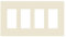 Enerlites SI8834 Screwless Decorative 4-Gang Wall Plate, Standard Size, Child Safe, Cover Plate for Switches, Sensors, Dimmers, Outlets, Light Almond
