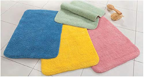 Spirella Badteppich Badematte Duschvorleger 100% Baumwolle Hochflor | flauschig | rutschhemmend | geeignet für Fußbodenheizung | 50x70 cm | Anthrazit