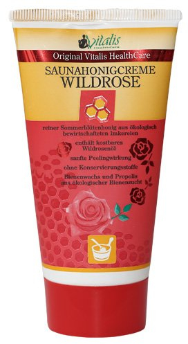 Saunahonig-Creme, 150g Wildrose | mit Peeling-Effekt | 100 natürlich ohne Chemie und Konservierungsstoffen