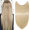 SEGO Haarteil Extensions Haarverlängerung 1 Tresse Haare Haarverdichtung Glatt mit Unsichtbarer Draht Dark Blonde Mix Bleichblond Glatt-20(50cm)-90g