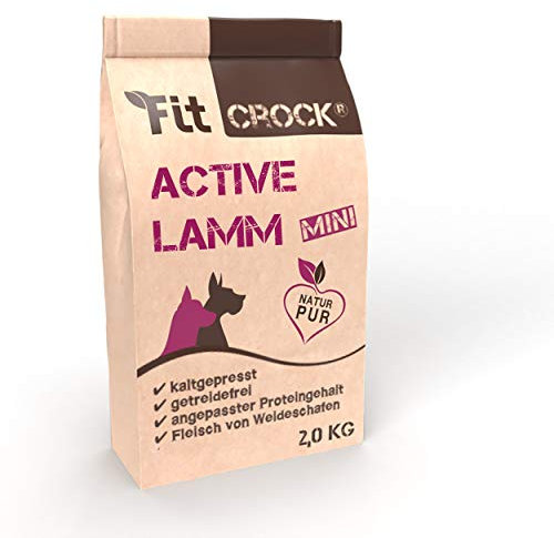 cdVet Fit-Crock Hundefutter trocken Active Lamm Mini 2 kg, getreidefrei