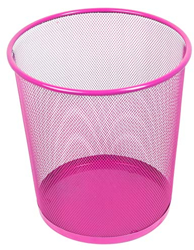 Leviatan Papelera de Malla de Alambre, Papelera de Oficina Papelera, óptimo para el Hogar, la Oficina o la Escuela, 266 x 218 x 280 mm, 12 l, Rosa