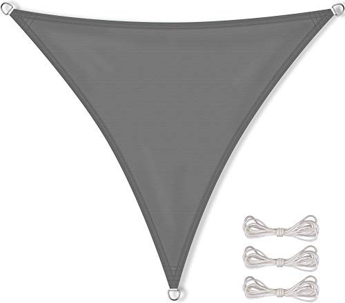 CelinaSun Sonnensegel wasserdicht PES Dreieck gleichseitig 4,6x4,6x4,6m anthrazit UPF 50+ Premium Sonnenschutz inkl Befestigungsseile