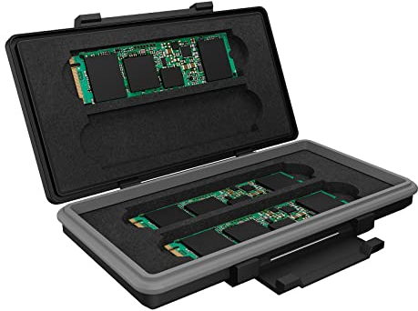 ICY BOX M.2 SSD Schutzbox für 4X M.2 SSD bis 2280, Schutz und Aufbewahrung, Klippverschluss, Schaumstoff, schwarz