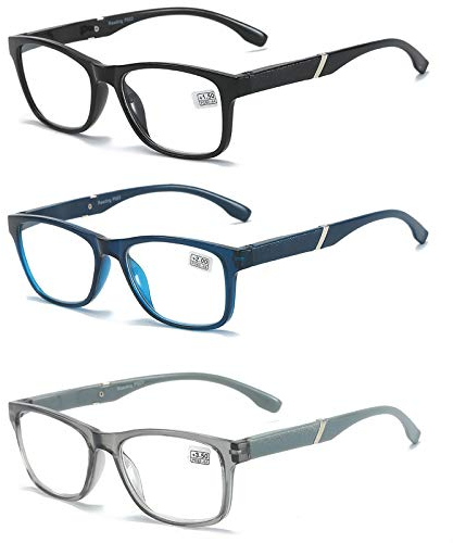 KoKoBin Lesebrille 3 Stück Computerbrille Herren und Damen mode Lesebrillen mit bequemen Federscharnieren Brille +2.0