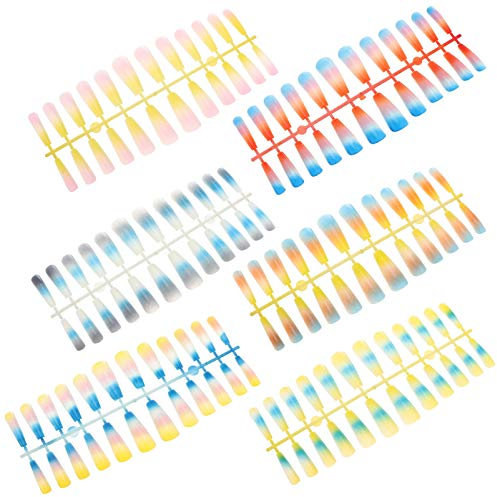 144pcs Super Long Abs Gradient Press on Fake Nails