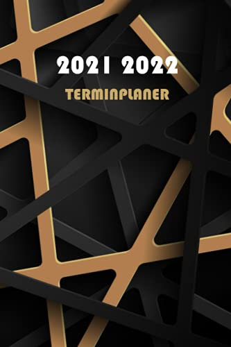Terminplaner 2021 2022: A5 wochenplaner 21 - 22 , von Mai 2021 bis Juni 2022 , Jahresplaner kalender , buchkalender Kalenderbuch schwarz gold