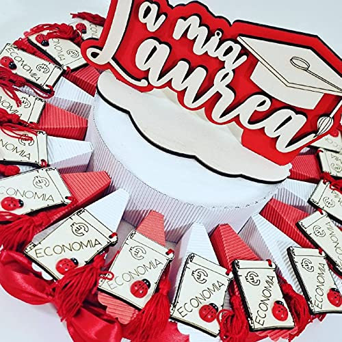 Sindy Bomboniere Laurea economia Torta x Confetti Completa di Calamite Pergamena(Torta BOMBONIERE ECONOMIA)