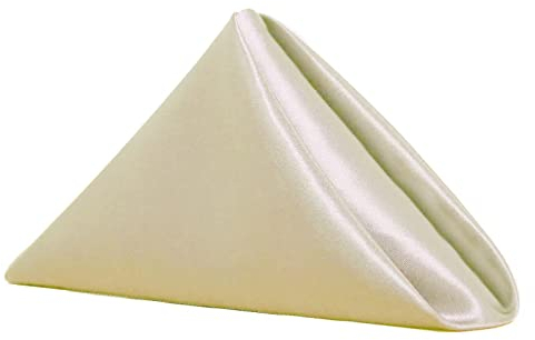 SWECOMZE 6 Stück Stoffservietten,Hochwertigen Die Seide Servietten Stoff Leicht Zu Bügeln Strapazierfähig Pflegeleicht Servietten für Hochzeit Partys (40x40cm,Beige Weiß)