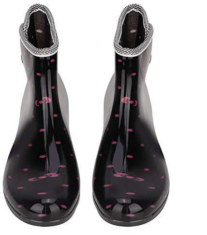 Jenngaoo Stivali da Pioggia da Donna, Stivali da Pioggia Antiscivolo alla Caviglia, Comode Scarpe da Pioggia Impermeabili(39 Yards)
