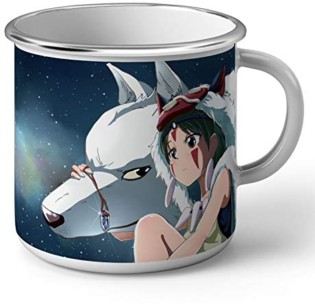 Mug Emaillé Metal Image Dessin San Princesse Mononoke Hayao H. Miyazaki Manga Anime japon