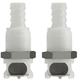 BBTUS 2pcs 1/43/85/16conexión rápida en forma de horquilla de mangueras de plástico, con válvula de cierre, conexión de desconexión rápida de montaje de panel (2 conexiones femeninas) (3/8)