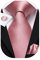 Hi-Tie Herren Krawatte Schwarz Paisley/Plaid/Streifen/Einfarbig Krawatten Set Einstecktuch Manschettenknöpfe Business Formal Hochzeit Meeting Geschenkbox,erröten korallenrosa