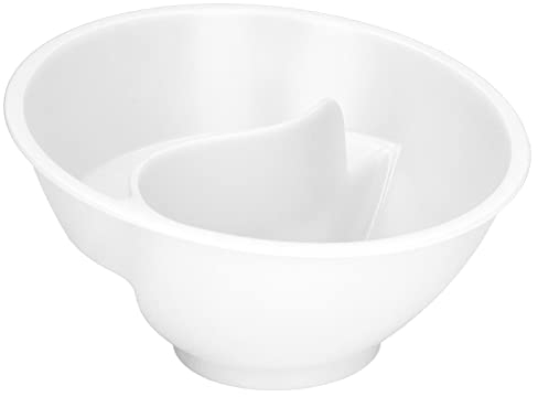Cereal Divided Bowl,Two Sided Separate Bowl,Multipurpose Stackable Separated Snack Bowl(White) Supplementary Feeding Kit