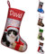 Weihnachtsstrumpf Personalisiert mit Foto Namen Nikolausstrumpf weihnachtsstrümpfe Personalisierten Bild Nikolausstiefel fuer Hund Katze, Personalisierter Nikolaussocke Deko Weihnachten (43cm)