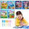 Cahiers de Coloriage à Eau 6 Pièces Coloriage Magique Book Livre de Coloriage D'eau Réutilisable Peinture Magique à L'eau Cahier de Dessin Magique pour Enfants 3 Ans Plus