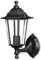 EXTRASTAR Outdoor 6 Sided Black Wall Lantern Security Light IP44 Weatherproof with Lamp E27