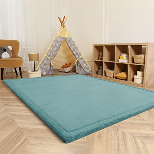 Paco Home Teppich Kinderzimmer Kinderteppich Baby Spielteppich Krabbeldecke Krabbelmatte Weich rutschfest Jungen Mädchen Deko, Grösse:200x280 cm, Farbe:Blau