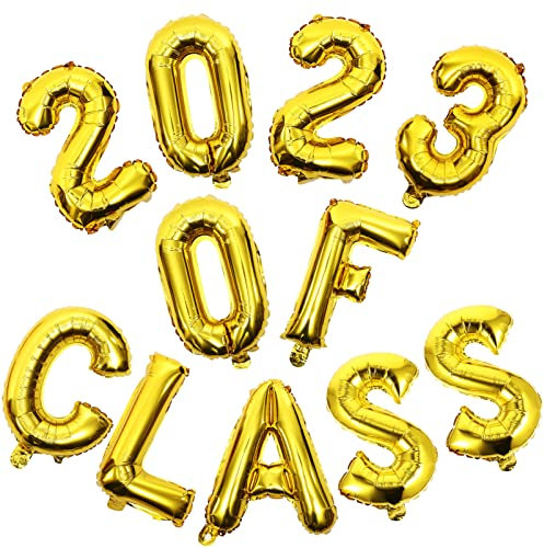 PRETYZOOM Buchstabendekor Party Klasse Von 2023 Abschlussfeier Dekorations Ballons – 2023 Congrats Grad Supplies Abschluss Ballons Briefbanner
