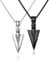 Diamday 2pcs s Necklaces Stainless Steel Pendant Spearpoint Arrowhead Necklace Wolf Teeth Chain Viking Jewellery(Spearpoint Necklace), black. silver (DU-LSS-N0001-A)