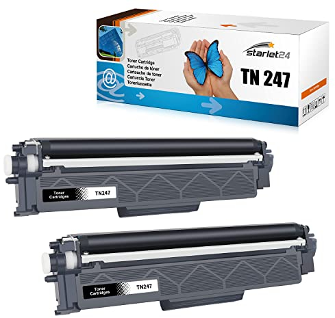 Starlet24 TN247BK Kompatible als Ersatz für Brother TN247 Schwarz TN-247BK TN243BK für MFC L3750CDW DCP-L3550CDW MFC-L3770CDW MFC-L3730CDW DCP-L3510CDW HL-L3230CDW HL-L3210CW HL-L3270CDW,2xSchwarz