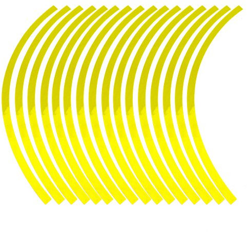 Haofy Autocollants de Roue de Moto Universels pour Jantes, Ruban Réfléchissant pour Jantes de Moto, Bande Autocollante à Rayures, Film de Décoration (Jaune Fluo)