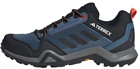 adidas Herren Terrex AX3 Gore-TEX Hiking Shoes, Wonder Steel/Core Black/Orange, 44 2/3 EU