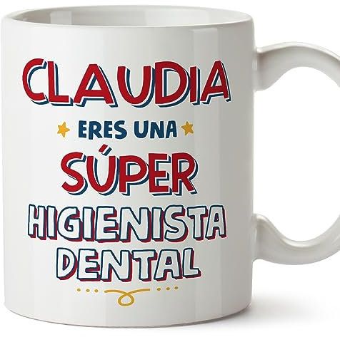 MUGFFINS Tazas Personalizadas para HIGIENISTA DENTAL mujer - En Español - Eres Súper - 11 oz / 330 ml - Regalo Personalizable original y divertido