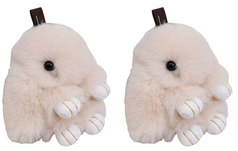 Verve Jelly Bunny Schlüsselanhänger hübscher Schlüsselanhänger weicher Kunstpelz Schlüsselanhänger fürs Auto Handtasche Kunstplüsch ausgestopfter Kaninchen-Anhänger Geschenk für Frauen und Mädchen
