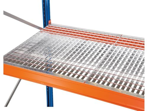 qpool24 Gitterrost für Palettenregal, für Holmtiefe 50 mm, 1100 x 1825 mm, verzinkt, holmbündig eingelegt, 60x40 mm Maschenweite