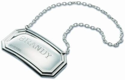 Whisky Decanter Label Solid Sterling Silver 925 Rectangular Traditional Cut Corners Made & Hallmarked in Birmingham Gift Boxed
