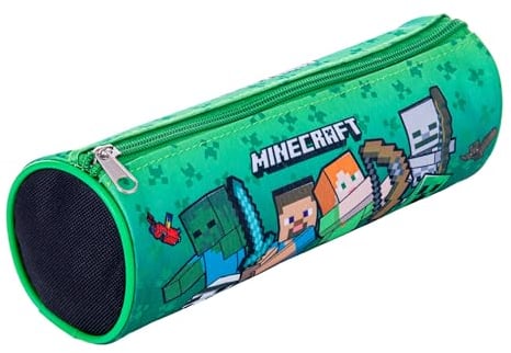 Minecraft Kinder Federmappe Schlampermäppchen Federmäppchen Mäppchen Schulmäppchen Federtasche Federpenal Etui Case (Grün)