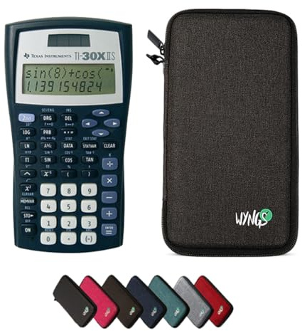 TI-30XIIS Taschenrechner inklusive Schutztasche von WYNGS in Dunkelgrau - Basic Set
