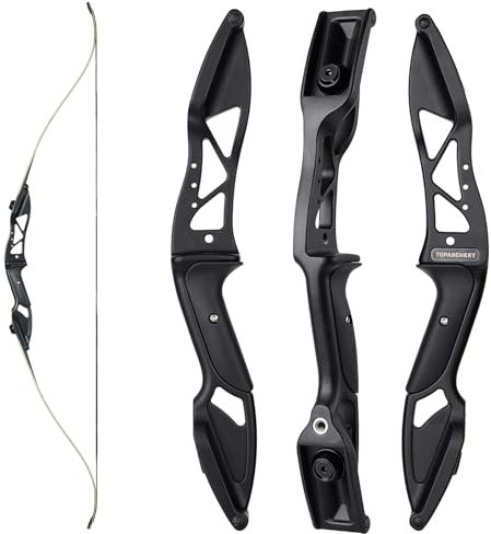 56 Zoll Takedown Recurvebogen Bogenschießen Jagdbogen Sportbogen mit Stoßdämpfendes Zubehör Metall Riser Rechte Hand 30-50lbs (30 lbs)