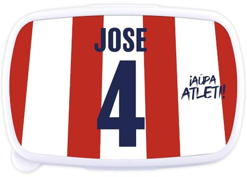 Fiambrera Merienda Sandwichera Futbol Personalizada Nombre y Número Regalo Niños (A. MADRID)