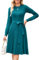 Arach&Cloz Strickkleid Damen Herbst Midi Plissee Langarm Winterkleider Rundhals Casual Herbstkleid Pulloverkleid