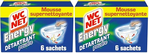 WC NET Energy Poudre Détartrante Total Hygiene System 6 x 60 g (Lot de 2)