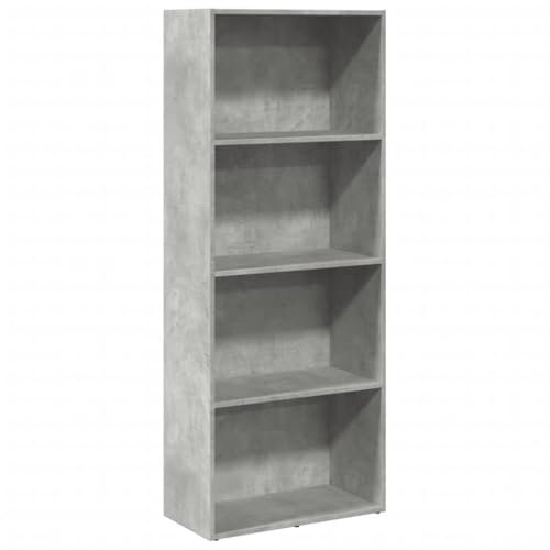 vidaXL Bücherregal, Grau, Beton, 60 x 30 x 152 cm, aus mehrschichtigem Holz, Bücherregal, Lagerregal, Aufbewahrungsschrank