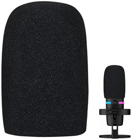 HANIUTTY Mikrofon-Schutz aus Schaumstoff, professioneller Mikrofonschaum, Anti-Windschutz, dichte Windschutzscheibe, Schwamm, Pop-Filter für Mikrofon, kompatibel mit QuadCast S Mic MC8