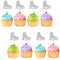 24pcs Ice Skate Cupcake Toppers, Skating Cupcake Toppers for Kids, Silver Glitter Ice Skating Cake Decorations for Ice Sports Birthday/Winter Party Supplies