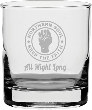 Northern Soul Whiskyglas, geätzt