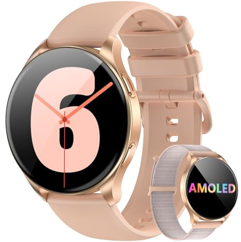 Blackview Smartwatch, Llamadas Bluetooth, Pantalla AMOLED de 1.43 Pulgadas, SpO2/Pulsómetro/Monitor de Sueño, Reloj Inteligente Mujer 100+ Modos Deportivos, Whatsapp Mensaje, Android & iOS