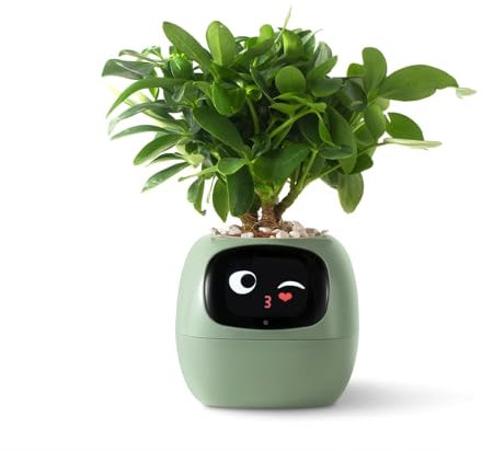 Smart Plant Pot, Intelligent Pet Planter Robot, Interactive Companion with Gesture Control, 7 Sensors for Easy Plant Care, Fun Expressions and Engaging Features.