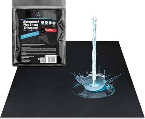 Schwarzes, wasserdichtes Nuru-Massagelaken, 150x150 cm | Weiches Polyester-Elasthan mit TPU-Laminierung. Öl- und silikonbeständig. Für Tisch, Bett, Boden oder Sofa. Für Paarmassagen.